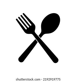 spoon and fork icon crossed vector
