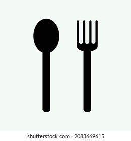 spoon and fork icon as cutlery, simple icon