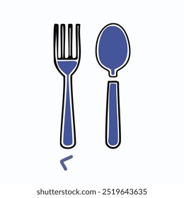 Spoon and fork icon. Cutlery symbol. Vector illustration.