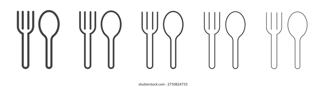 Colher e Fork design ícone, logotipo, aplicativo, UI. Ilustração vetorial, EPS