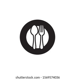 Spoon and fork Icon design templates. vector illustration