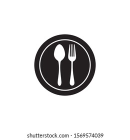 Spoon and fork Icon design templates. vector illustration