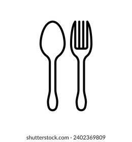 Spoon and fork icon for dining and restaurant
