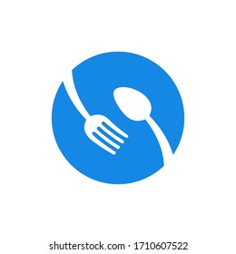 Spoon and fork icon flat vector design. Restaurant symbol.