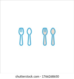 spoon and fork icon flat vector logo design trendy illustration signage symbol graphic simple