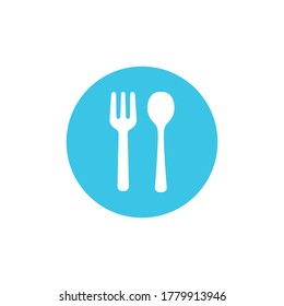 Spoon and fork icon. Flat vector symbol illustration. Can be used for web and mobile.