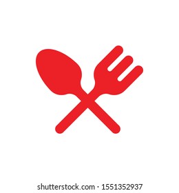 spoon and fork icon. food mascot logo.