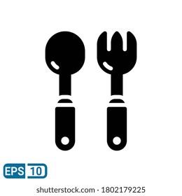 spoon and fork icon in glyph style. vector illustration for graphic design, website, UI isolated on white background. EPS 10