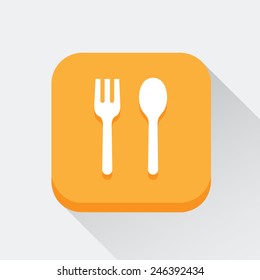 Spoon and fork icon great for any use. Vector EPS10.