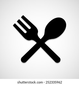 Spoon and fork icon great for any use. Vector EPS10.