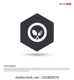 Spoon and fork icon Hexa White Background icon template