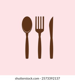 Spoon and fork icon illustration. Flat design style eps 10. Cutlery icon. knife and fork icon Illustration For Personal and Commercial Use. Food icon element symbol