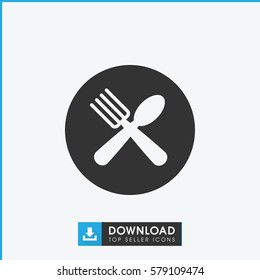 spoon and fork icon illustration isolated vector sign symbol