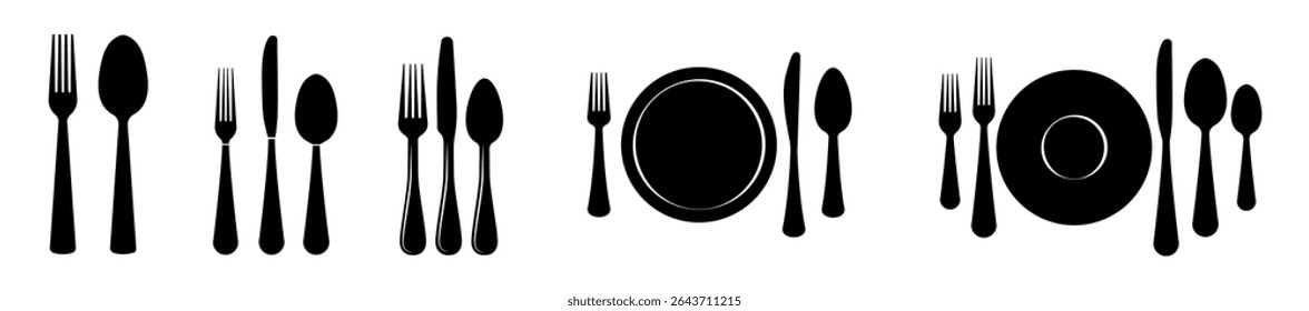 Spoon and fork icon isolated