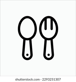 spoon and fork icon, isolated icon in light background, perfect for website, blog, logo, graphic design, social media, UI, mobile app