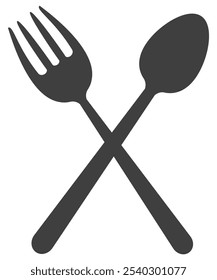 Spoon and fork icon isolated on white background.