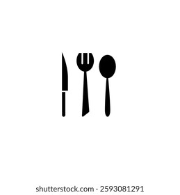 Spoon and fork icon isolated on white background. Culinary items fork. 