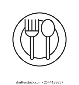 Spoon and fork icon. isolated vector icon.