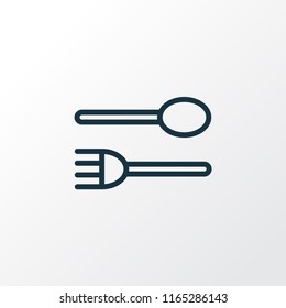 Spoon fork icon line symbol. Premium quality isolated dishware element in trendy style.