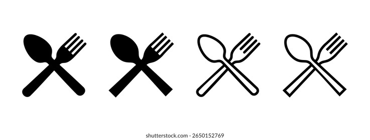 colher e garfo ícone logotipo design. colher, garfo e faca ícone vetor. sinal de restaurante e símbolo