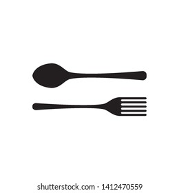 spoon and fork icon logo vector design template