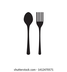 spoon and fork icon logo vector design template