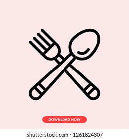 Spoon fork icon modern vector style