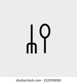 Spoon and fork icon. New trendy spoon and fork vector illustration symbol.