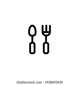 Spoon and fork icon on white background. Perfect use for web, pattern, design, icon, ui, ux, etc.
