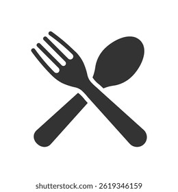 Spoon and fork icon. perfect for representing food, restaurants, or dining