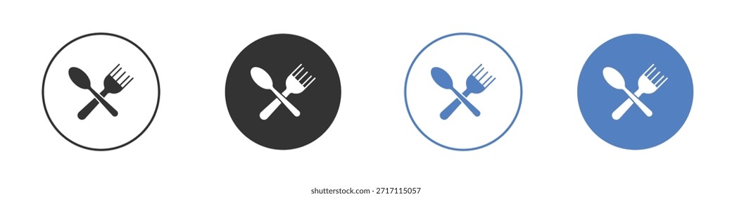 Spoon and Fork icon pictogram set. Vector icon designs