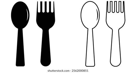 Spoon and fork icon with plate icon. menu symbol. Vector illustration eps 10.