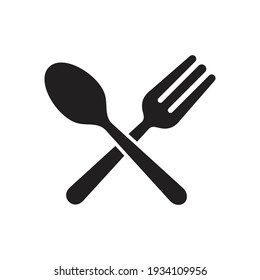 Spoon and fork icon, restaurant business concept, vector illustration