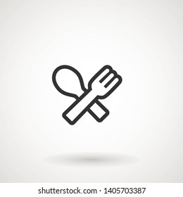 Spoon Fork Icon. Restaurant, Canteen, Cutlery or Food court Illustration As A Simple Vector Sign Trendy Symbol for Design and Websites, Presentation or Mobile Application. - Vector.