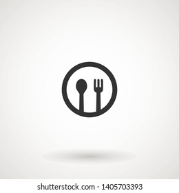 Spoon Fork Icon. Restaurant, Canteen, Cutlery or Food court Illustration As A Simple Vector Sign Trendy Symbol for Design and Websites, Presentation or Mobile Application. - Vector.