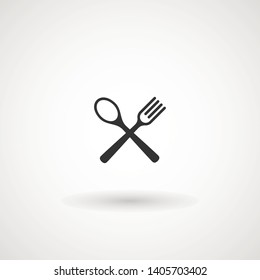 Spoon Fork Icon. Restaurant, Canteen, Cutlery or Food court Illustration As A Simple Vector Sign Trendy Symbol for Design and Websites, Presentation or Mobile Application. - Vector.