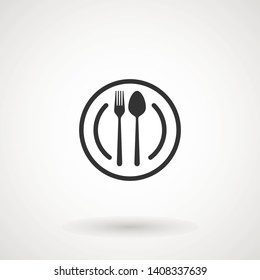 Spoon Fork Icon. Restaurant, Canteen, Cutlery or Foodcourt Illustrationt As A Simple Vector Sign Trendy Symbol for Design and Websites, Presentation or Mobile Application. - Vector