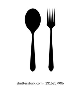 spoon and fork icon, restaurant icon sign 