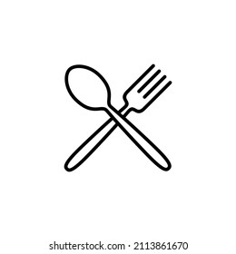 spoon and fork icon. restaurant sign and symbol