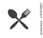 Spoon and fork icon, restaurant symbol  vector illustration