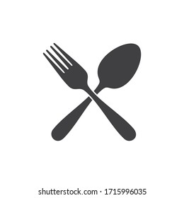 Spoon And Fork Icon, Restaurant Symbol  Vector Illustration