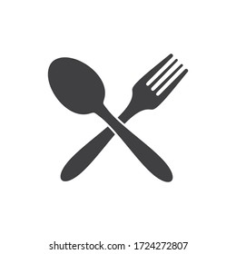 Spoon and fork icon, restaurant symbol  vector illustration