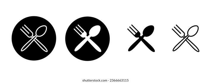 spoon and fork icon set illustration. spoon, fork and knife icon vector. restaurant sign and symbol