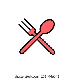 ilustración de conjunto de iconos de cuchara y tenedor. vector de icono de cuchara, tenedor y cuchillo. signo y símbolo del restaurante