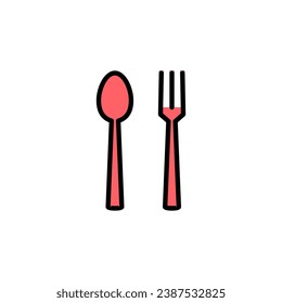 spoon and fork icon set illustration. spoon, fork and knife icon vector. restaurant sign and symbol