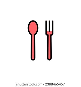 spoon and fork icon set illustration. spoon, fork and knife icon vector. restaurant sign and symbol