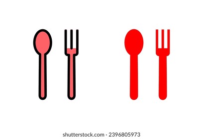 ilustración de conjunto de iconos de cuchara y tenedor. vector de icono de cuchara, tenedor y cuchillo. signo y símbolo del restaurante