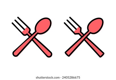 spoon and fork icon set illustration. spoon, fork and knife icon vector. restaurant sign and symbol