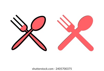 spoon and fork icon set illustration. spoon, fork and knife icon vector. restaurant sign and symbol