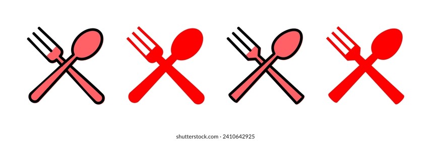 spoon and fork icon set illustration. spoon, fork and knife icon vector. restaurant sign and symbol